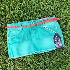 Y2K AQUA / TURQUOISE MICRO MINI JEAN SKIRT